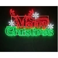 Merry Christmas with Antlers Rope Light Motif 