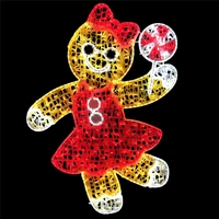 Gingerbread Girl  with Lollipop Rope Light Motif
