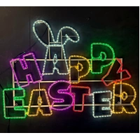 Happy Easter with Ears Rope Light Motif