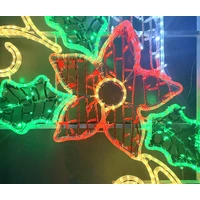 Single Candle with Poinsettia Rope Light Motif