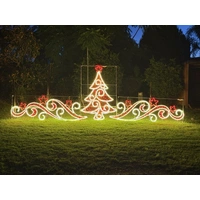Warm White Tree with Scrolls Rope Light Motif 