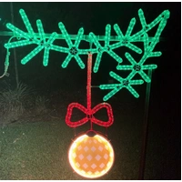 Large Garland 4.2m with 5 Baubles Rope Light Motif