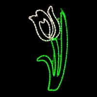 White Tulip Rope Light Motif
