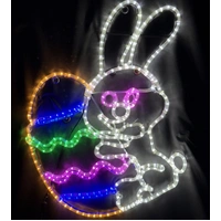 Rabbit Holding Easter Egg Rope Light Motif