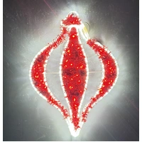 86cm Red/White Bauble Rope light Motif