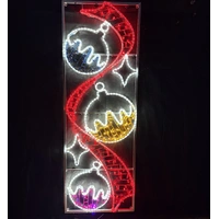 Baubles with Red Ribbon Rope Light Motif 