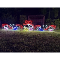 6 Baubles with Swirls Rope Light Motif - 5.05m long
