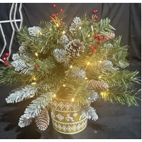 Warm White Christmas Decorated Hanging Pot 