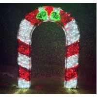 Red and White 3D Arch Rope Light Motif