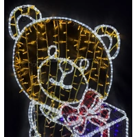 1.5m Teddy Bear with Present Rope Light Motif 