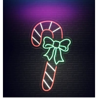 Neon Candy Cane Motif