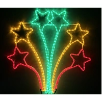 6 Flashing Stars Rope Light Motif 