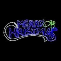 100cm Blue and White Merry Christmas Rope Light Motif 