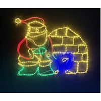 Santa Penguin Igloo Rope Light Motif 