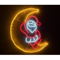 Santa on Moon Rope Light Motif 