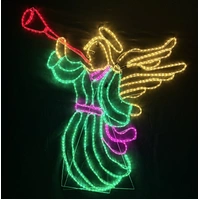 Colourful Angel with Flashing Wings Rope Light Motif