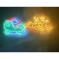 Santa Sleigh 2 Deer Rope Light Motif