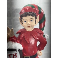 Resin Elf with North Pole Sign 