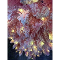7ft Pink Pre-lit Slovenian Pine Snow Tree