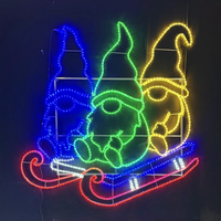 3 Gnomes on Sled Rope Light Motif 