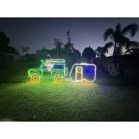 Santa Towing Caravan Rope Light Motif