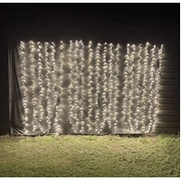Warm White Waterfall Curtain Light  3m long x 2m drop
