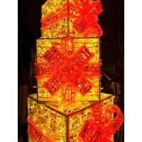 Warm White 3D Giant Present Stack Rope Light Motif 