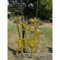 2D Golden Arch with Snowflakes Reindeer and Trees Rope Light Motif