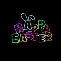 Happy Easter with Ears Rope Light Motif