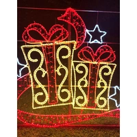 5.4m Warm White/Red Giftboxes Rope Light Motif 