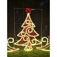 Warm White Tree with Scrolls Rope Light Motif 