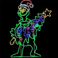 Grinch Stealing Christmas Tree Rope Light Motif