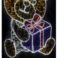 1.5m Teddy Bear with Present Rope Light Motif 