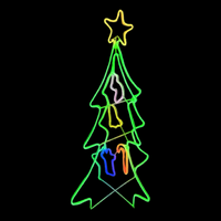 3D Neon Christmas Tree Rope Light Motif 
