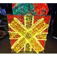 Colourful 3D Giant Present Stack Rope Light Motif 