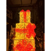 Warm White 3D Giant Present Stack Rope Light Motif 