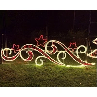 Warm White Tree with Scrolls Rope Light Motif 