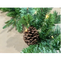270cm Mixed Decoration Lit Green Christmas Garland