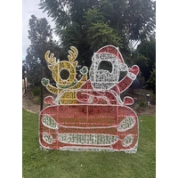 Santa Reindeer in Car Selfie Rope Light Motif