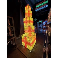 Warm White 3D Giant Present Stack Rope Light Motif 