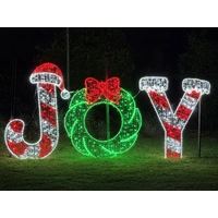 Giant Colourful JOY Rope Light Motif
