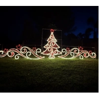 Warm White Tree with Scrolls Rope Light Motif 