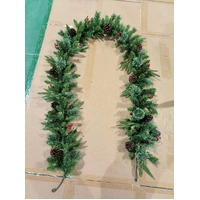 270cm Mixed Decoration Lit Green Christmas Garland