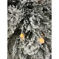 7.5 Foot Pre Lit Flocked Ultra Slim Balsam Artificial Christmas Tree