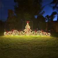 Warm White Tree with Scrolls Rope Light Motif 