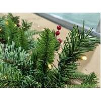 270cm Mixed Decoration Lit Green Christmas Garland