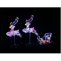3D Multi Crystal Sleigh with Flying Reindeer