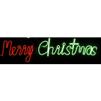 Red and Green Neon Merry Christmas