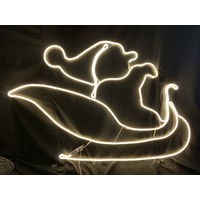 LED Warm White Neon Santa in Sleigh