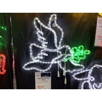 LED White Dove with Green Leaf (flashing wings)
